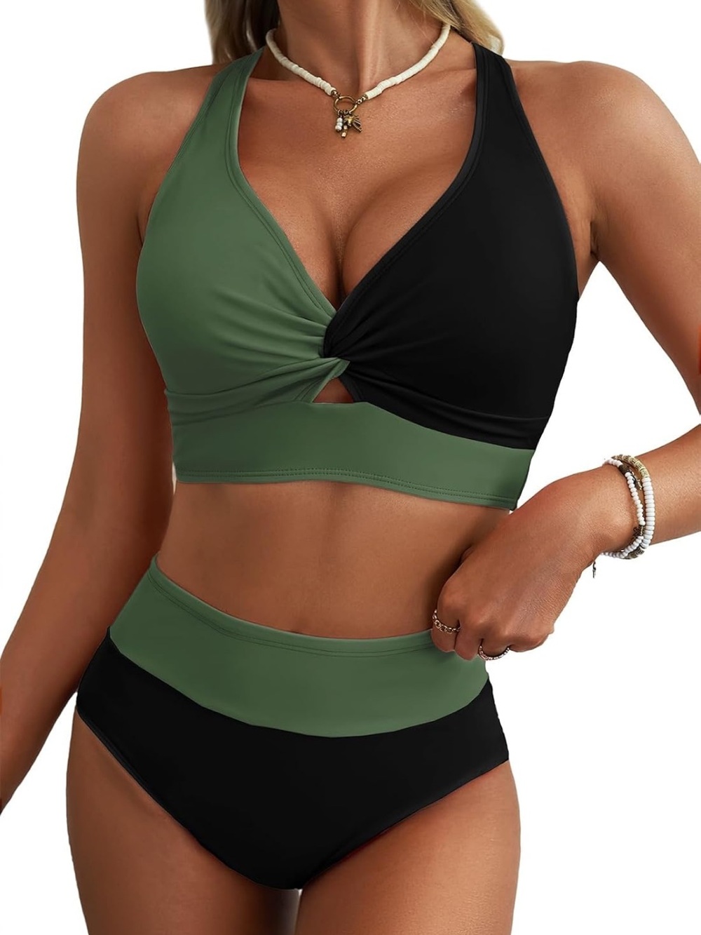 Herseas Twist Front High Waisted 2 Piece Bikini Set S. 2780/bb17/1:v